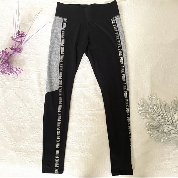 PINK Victoria's Secret Pants - vs pink | cozy fleece-lined leggings grey and silver size small